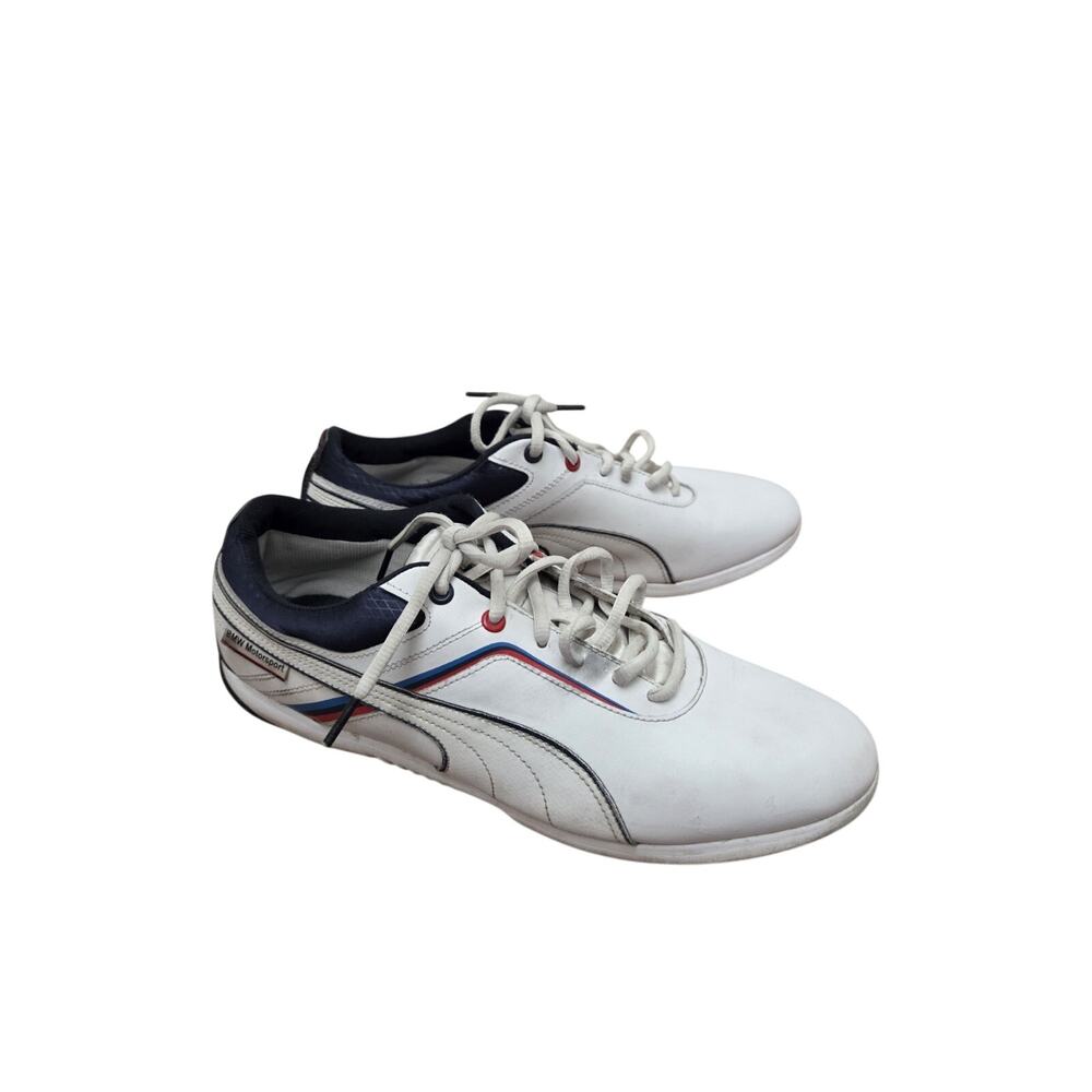 Puma BMW Motorsport Retro White Blue Red Racing Style Casual Shoes, Men's 10.5